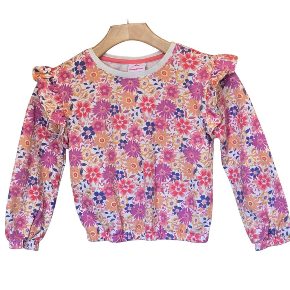 Girl's TOMMY BAHAMA Floral Sweatshirt sz 7/8
